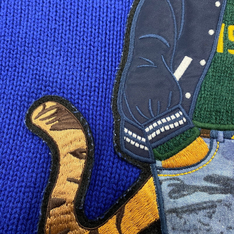 【中古品】【メンズ】 710838668001 TIGER BEAR KNIT タイガー ベア ニット トップス 長袖 147-260107-cs-09-izu サイズ：S カラー：ロイヤルブルー 万代Net店