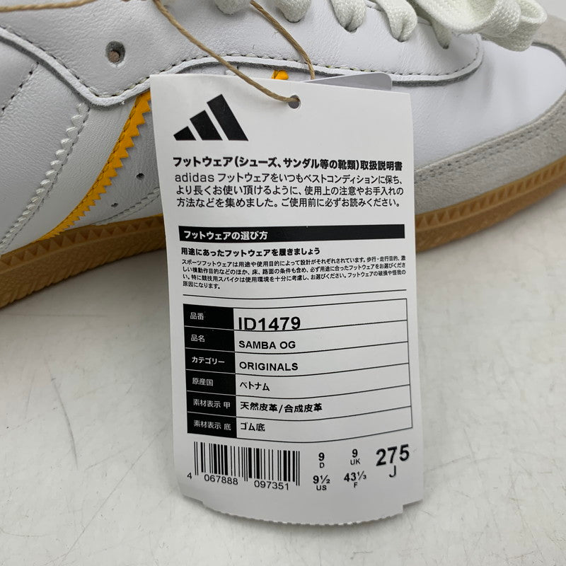 【中古美品】【メンズ】 ID1479 SAMBA OG サンバ オリジナルス スニーカー シューズ 靴 161-260107-cs-12-izu サイズ：27.5cm カラー：FOOTWEAR WHITE CRYSTAL WHITE CREW YELLOW 万代Net店