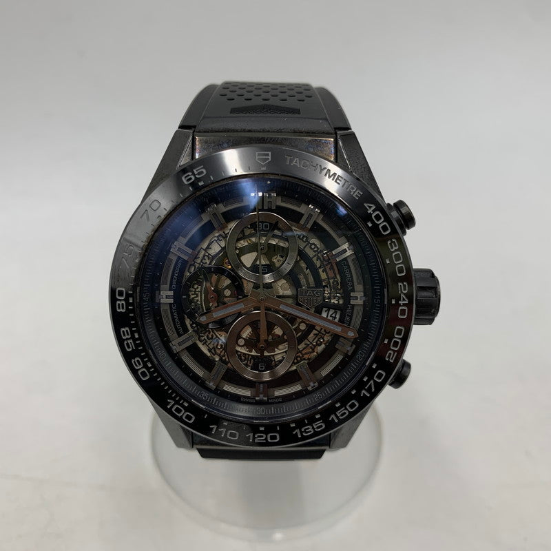 【現状渡し品】【メンズ/レディース】 TAG HEUER タグホイヤー CAR2A90 カレラ キャリバーホイヤー01 クロノグラフ 自動巻き腕時計 時計 195-260107-cs-15-izu カラー：ブラック 万代Net店