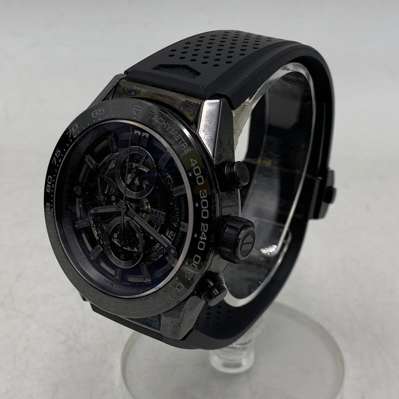 【現状渡し品】【メンズ/レディース】 TAG HEUER タグホイヤー CAR2A90 カレラ キャリバーホイヤー01 クロノグラフ 自動巻き腕時計 時計 195-260107-cs-15-izu カラー：ブラック 万代Net店