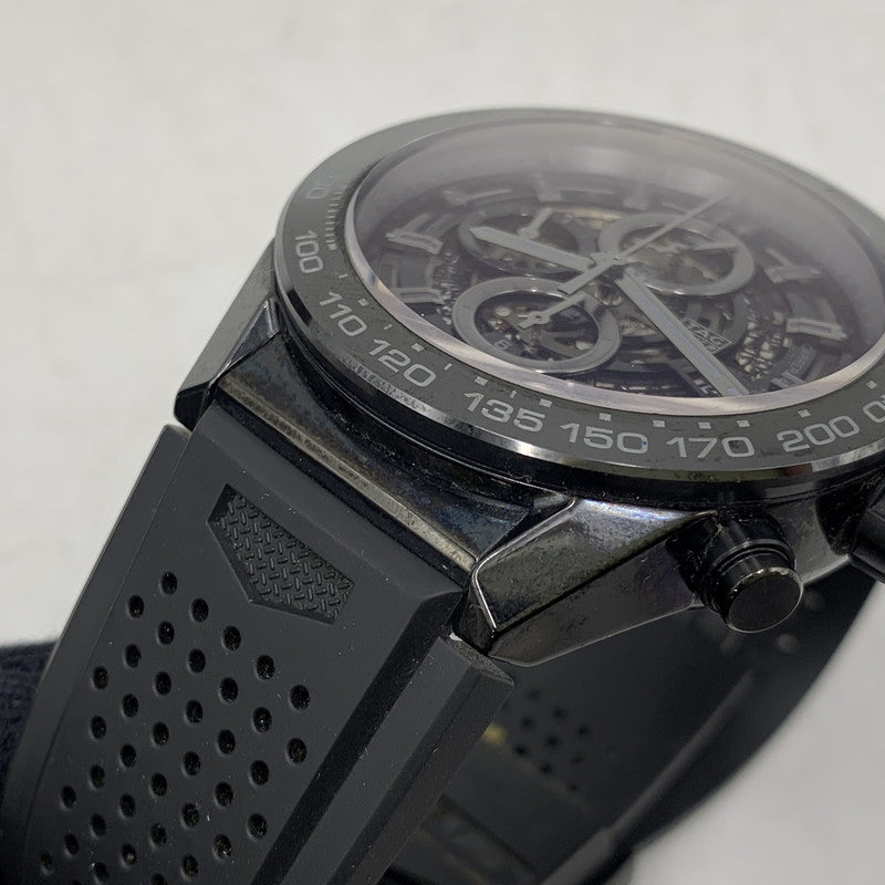 【現状渡し品】【メンズ/レディース】 TAG HEUER タグホイヤー CAR2A90 カレラ キャリバーホイヤー01 クロノグラフ 自動巻き腕時計 時計 195-260107-cs-15-izu カラー：ブラック 万代Net店