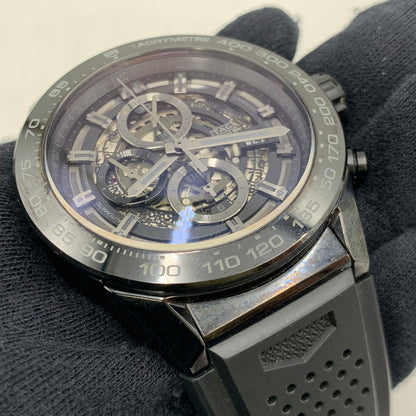 【現状渡し品】【メンズ/レディース】 TAG HEUER タグホイヤー CAR2A90 カレラ キャリバーホイヤー01 クロノグラフ 自動巻き腕時計 時計 195-260107-cs-15-izu カラー：ブラック 万代Net店