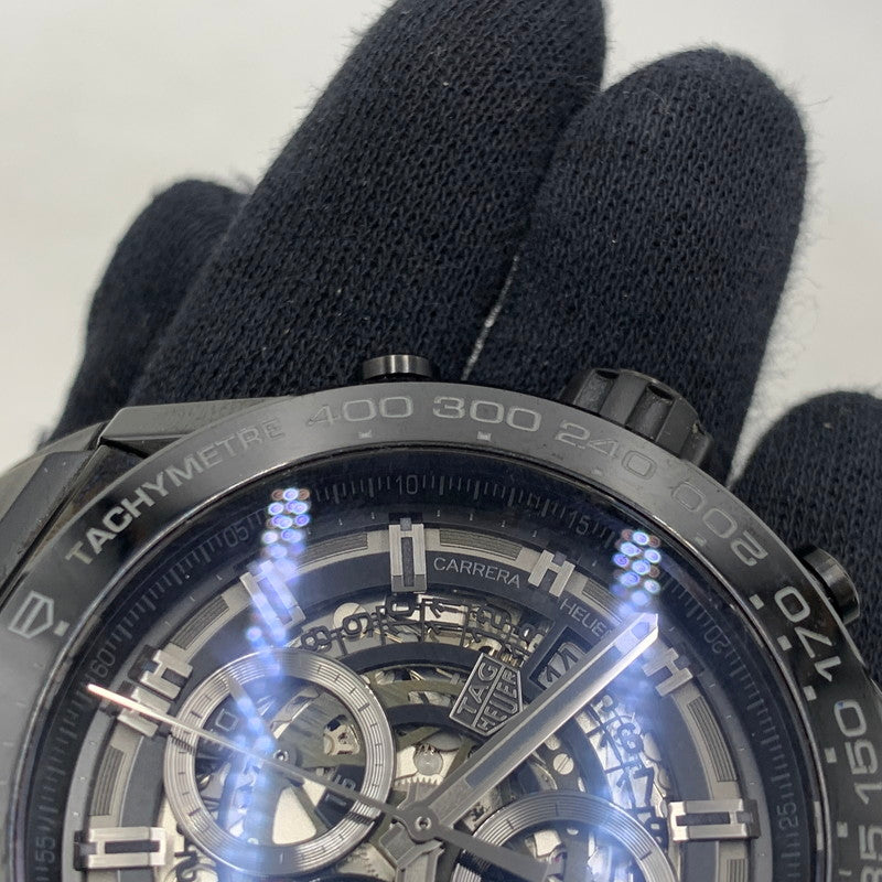 【現状渡し品】【メンズ/レディース】 TAG HEUER タグホイヤー CAR2A90 カレラ キャリバーホイヤー01 クロノグラフ 自動巻き腕時計 時計 195-260107-cs-15-izu カラー：ブラック 万代Net店