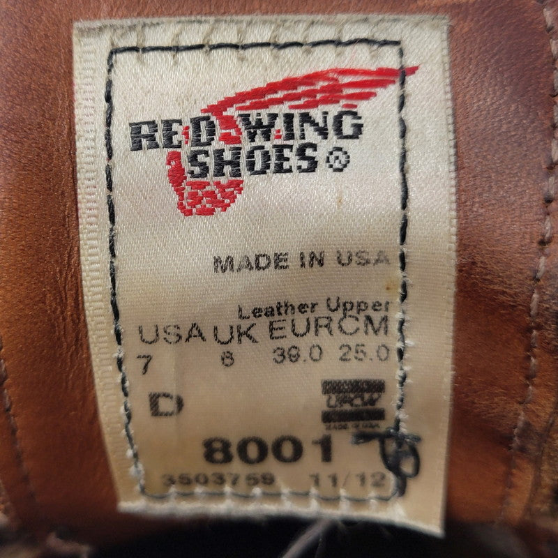 【中古品】【メンズ/レディース】 8001 USA製 WORK OXFORD ワークオックスフォード 靴 164-260108-tt-05-izu サイズ：25cm カラー：レッドブラウン 万代Net店