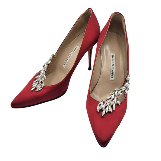 【中古品】【レディース】 BIJOU PUMPS ビジューパンプス 靴 ハイヒール 167-260108-tt-01-izu サイズ：38 カラー：レッド 万代Net店