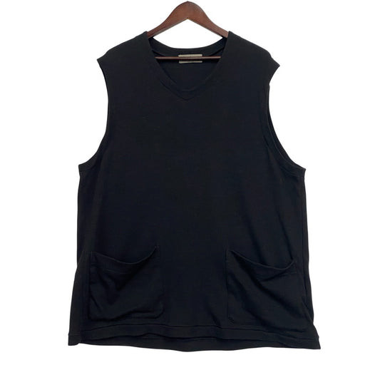 【中古品】【メンズ】 YOHJI YAMAMOTO POUR HOMME ヨウジヤマモト プールオム HN-T52-879 20SS COTTON コットン 天竺 PATCH POCKET VEST パッチ ポケット ベスト トップス 140-260109-cs-08-izu サイズ：3 カラー：ブラック 万代Net店