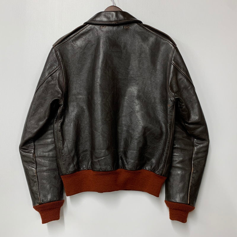 【中古品】【メンズ】 THE FEW MFG. CO. ザ フュー ROUGH WEAR CLOTHING CO. W535 AC-23380 TYPE A-2 HORSEHIDE LEATHER FLIGHT JACKET ホースハイド レザー フライト ジャケット アウター 145-260110-cs-20-izu サイズ：40 カラー：ダークブラウン 万代Net店