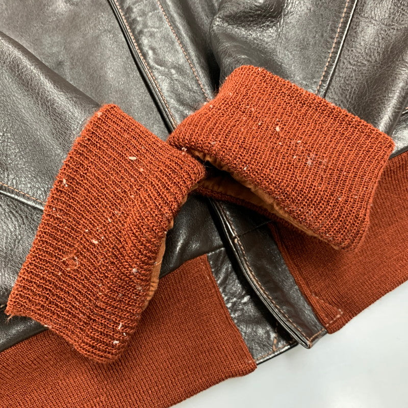 【中古品】【メンズ】 THE FEW MFG. CO. ザ フュー ROUGH WEAR CLOTHING CO. W535 AC-23380 TYPE A-2 HORSEHIDE LEATHER FLIGHT JACKET ホースハイド レザー フライト ジャケット アウター 145-260110-cs-20-izu サイズ：40 カラー：ダークブラウン 万代Net店