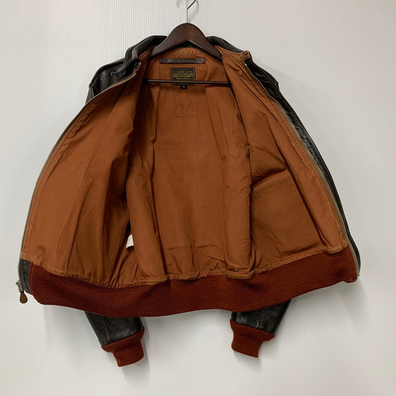 【中古品】【メンズ】 THE FEW MFG. CO. ザ フュー ROUGH WEAR CLOTHING CO. W535 AC-23380 TYPE A-2 HORSEHIDE LEATHER FLIGHT JACKET ホースハイド レザー フライト ジャケット アウター 145-260110-cs-20-izu サイズ：40 カラー：ダークブラウン 万代Net店