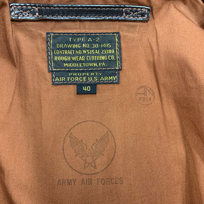【中古品】【メンズ】 THE FEW MFG. CO. ザ フュー ROUGH WEAR CLOTHING CO. W535 AC-23380 TYPE A-2 HORSEHIDE LEATHER FLIGHT JACKET ホースハイド レザー フライト ジャケット アウター 145-260110-cs-20-izu サイズ：40 カラー：ダークブラウン 万代Net店
