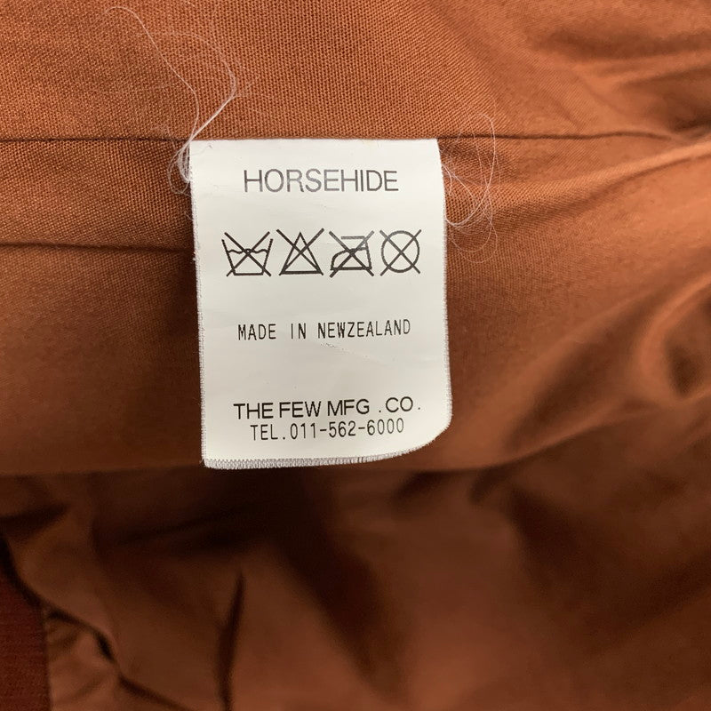【中古品】【メンズ】 THE FEW MFG. CO. ザ フュー ROUGH WEAR CLOTHING CO. W535 AC-23380 TYPE A-2 HORSEHIDE LEATHER FLIGHT JACKET ホースハイド レザー フライト ジャケット アウター 145-260110-cs-20-izu サイズ：40 カラー：ダークブラウン 万代Net店