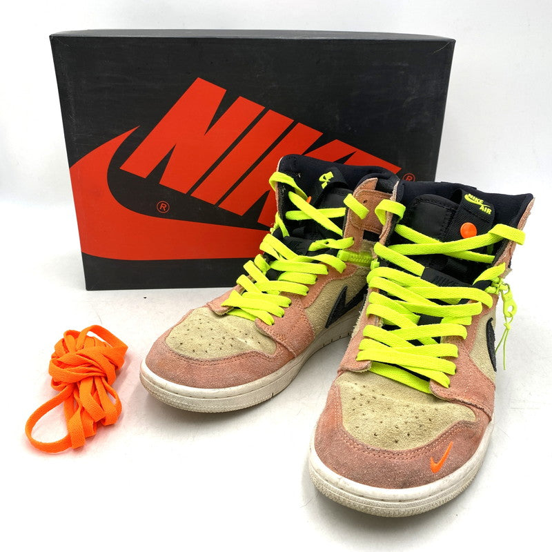 【現状渡し品】【メンズ/レディース】 CW6576-800 AIR JORDAN エアジョーダン 1 HIGH SWITCH ハイ スイッチ スニーカー シューズ 靴 160-260111-ya-18-izu サイズ：26cm カラー：APRICOT AGATE/BLACK－LEMON DROP 万代Net店