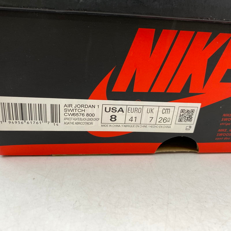 【現状渡し品】【メンズ/レディース】 CW6576-800 AIR JORDAN エアジョーダン 1 HIGH SWITCH ハイ スイッチ スニーカー シューズ 靴 160-260111-ya-18-izu サイズ：26cm カラー：APRICOT AGATE/BLACK－LEMON DROP 万代Net店
