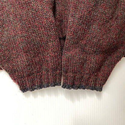 【中古品】【メンズ】 USA製 V-NECK ブイネック WOOL KNIT SWEATER ウール ニット セーター 146-260111-ya-14-izu サイズ：XL カラー：赤茶系 万代Net店