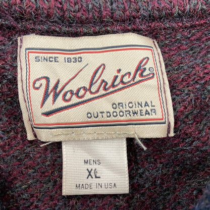 【中古品】【メンズ】 USA製 V-NECK ブイネック WOOL KNIT SWEATER ウール ニット セーター 146-260111-ya-14-izu サイズ：XL カラー：赤茶系 万代Net店