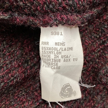 【中古品】【メンズ】 USA製 V-NECK ブイネック WOOL KNIT SWEATER ウール ニット セーター 146-260111-ya-14-izu サイズ：XL カラー：赤茶系 万代Net店