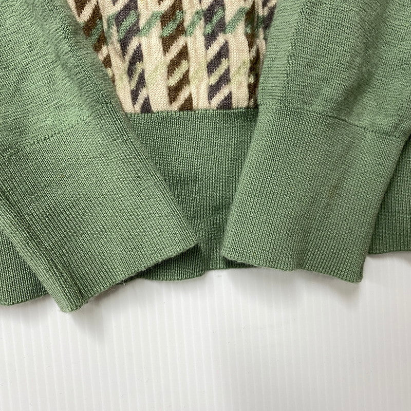 【中古品】【レディース】 CHRISTIAN DIOR SPORTS クリスチャンディオール スポーツ WOOL POLO KNIT SWEATER ウール ポロ ニット セーター 168-260111-ya-15-izu サイズ：L カラー：グリーン 万代Net店