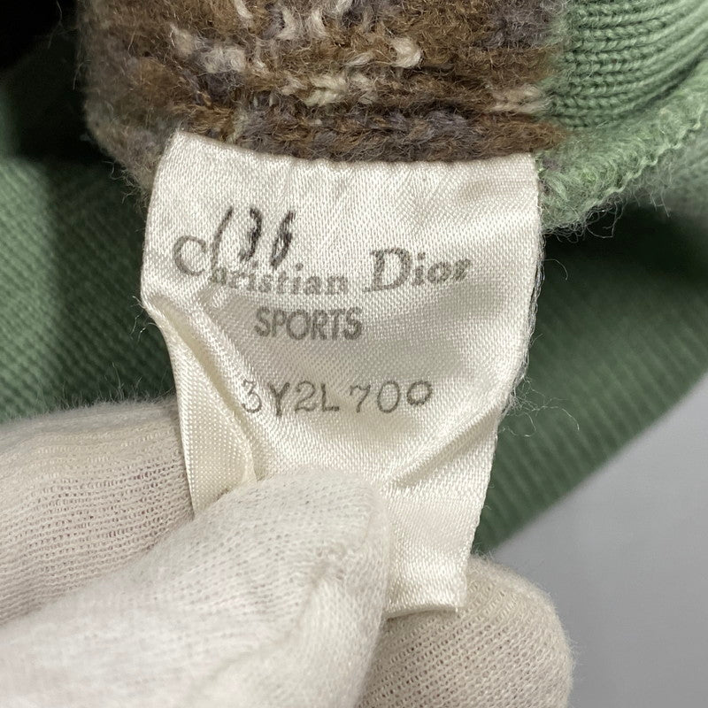 【中古品】【レディース】 CHRISTIAN DIOR SPORTS クリスチャンディオール スポーツ WOOL POLO KNIT SWEATER ウール ポロ ニット セーター 168-260111-ya-15-izu サイズ：L カラー：グリーン 万代Net店
