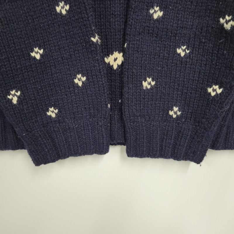 【中古品】【メンズ】 J.CREW ジェイクルー 90-00S HAND KNIT WOOL KNIT SWEATER ハンド ニット ウール ニット セーター トップス 長袖 146-260123-cs-16-izu サイズ：L カラー：ネイビー 万代Net店