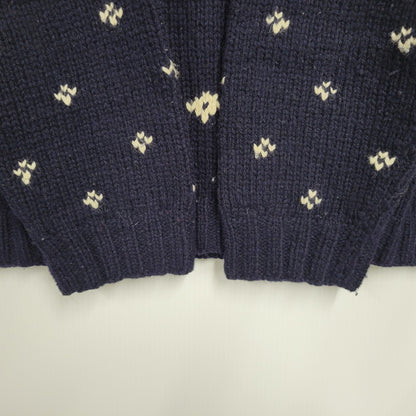 【中古品】【メンズ】 J.CREW ジェイクルー 90-00S HAND KNIT WOOL KNIT SWEATER ハンド ニット ウール ニット セーター トップス 長袖 146-260123-cs-16-izu サイズ：L カラー：ネイビー 万代Net店
