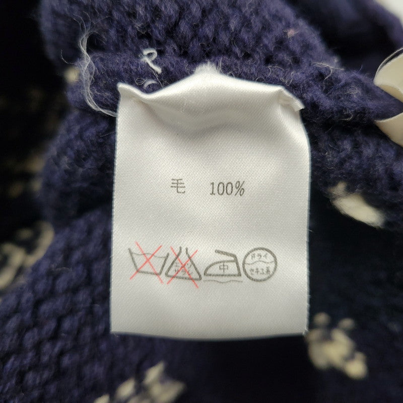 【中古品】【メンズ】 J.CREW ジェイクルー 90-00S HAND KNIT WOOL KNIT SWEATER ハンド ニット ウール ニット セーター トップス 長袖 146-260123-cs-16-izu サイズ：L カラー：ネイビー 万代Net店