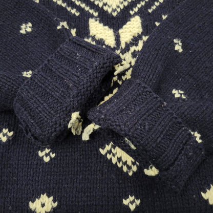 【中古品】【メンズ】 J.CREW ジェイクルー 90-00S HAND KNIT WOOL KNIT SWEATER ハンド ニット ウール ニット セーター トップス 長袖 146-260123-cs-16-izu サイズ：L カラー：ネイビー 万代Net店