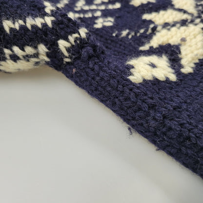 【中古品】【メンズ】 J.CREW ジェイクルー 90-00S HAND KNIT WOOL KNIT SWEATER ハンド ニット ウール ニット セーター トップス 長袖 146-260123-cs-16-izu サイズ：L カラー：ネイビー 万代Net店
