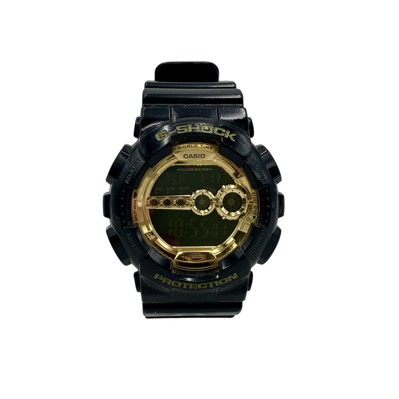【中古品】【メンズ/レディース】 GD-100GB-1JF GD-100 SERIES シリーズ デジタル腕時計 時計 196-260113-cs-13-izu サイズ：55 × 51.2 × 17.4 mm カラー：ブラック/ゴールド 万代Net店