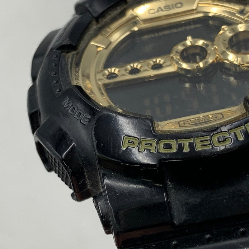 【中古品】【メンズ/レディース】 GD-100GB-1JF GD-100 SERIES シリーズ デジタル腕時計 時計 196-260113-cs-13-izu サイズ：55 × 51.2 × 17.4 mm カラー：ブラック/ゴールド 万代Net店