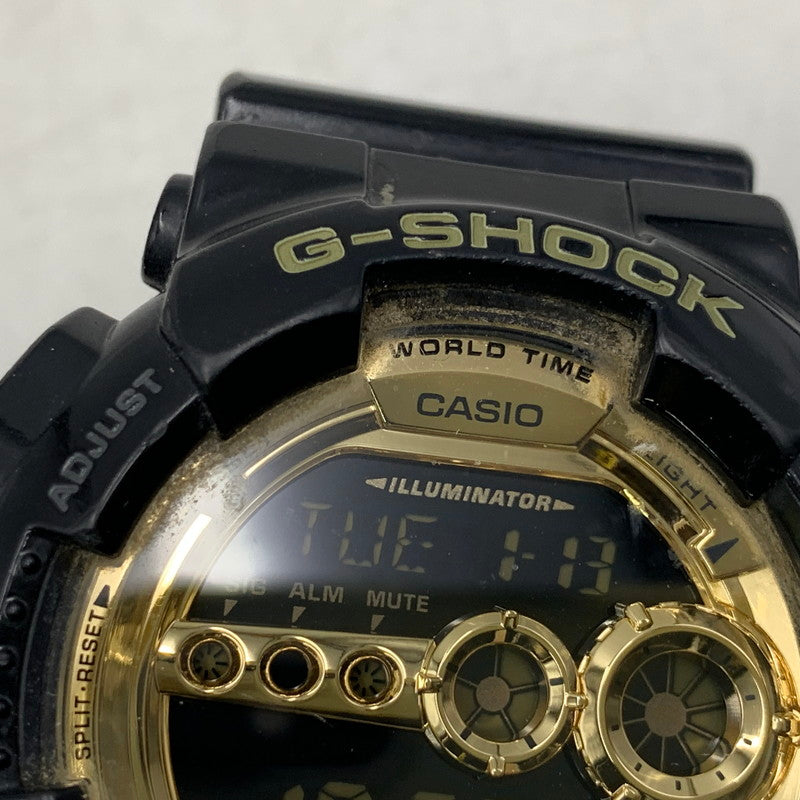 【中古品】【メンズ/レディース】 GD-100GB-1JF GD-100 SERIES シリーズ デジタル腕時計 時計 196-260113-cs-13-izu サイズ：55 × 51.2 × 17.4 mm カラー：ブラック/ゴールド 万代Net店