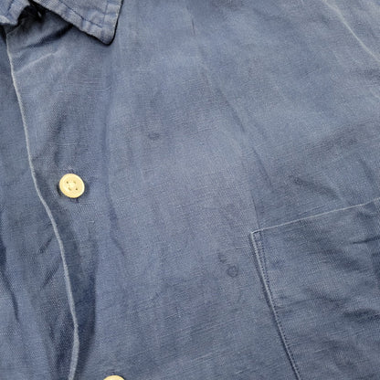 【中古品】【メンズ】 LINEN OPEN COLLAR LS SHIRT リネン オープンカラーシャツ 長袖 トップス 146-260112-as-13-izu サイズ：XXL カラー：ブルー 万代Net店