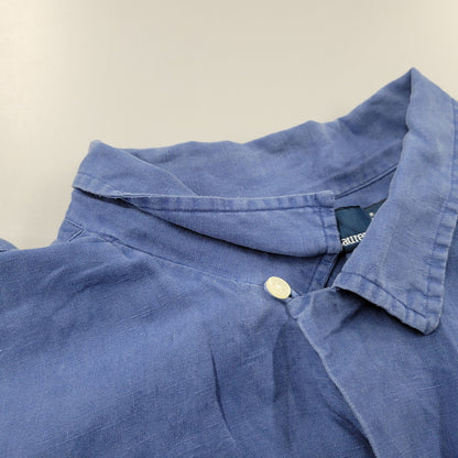 【中古品】【メンズ】 LINEN OPEN COLLAR LS SHIRT リネン オープンカラーシャツ 長袖 トップス 146-260112-as-13-izu サイズ：XXL カラー：ブルー 万代Net店