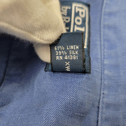 【中古品】【メンズ】 LINEN OPEN COLLAR LS SHIRT リネン オープンカラーシャツ 長袖 トップス 146-260112-as-13-izu サイズ：XXL カラー：ブルー 万代Net店
