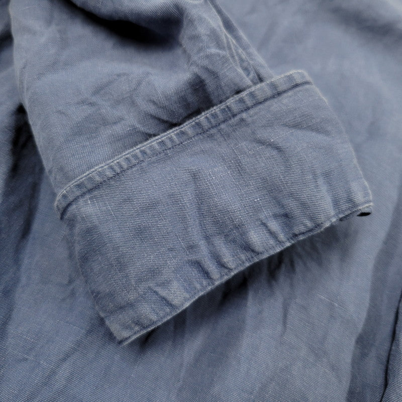 【中古品】【メンズ】 LINEN OPEN COLLAR LS SHIRT リネン オープンカラーシャツ 長袖 トップス 146-260112-as-13-izu サイズ：XXL カラー：ブルー 万代Net店