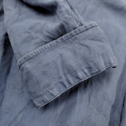 【中古品】【メンズ】 LINEN OPEN COLLAR LS SHIRT リネン オープンカラーシャツ 長袖 トップス 146-260112-as-13-izu サイズ：XXL カラー：ブルー 万代Net店