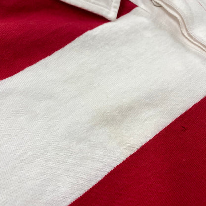 【中古品】【メンズ】 LANDS'END ランズエンド RUGBY SHIRT ラグビー シャツ トップス 長袖 146-260114-kh-02-izu サイズ：XL カラー：レッド×ホワイト 万代Net店