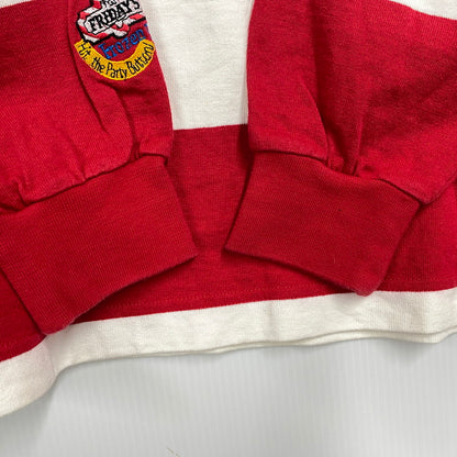 【中古品】【メンズ】 LANDS'END ランズエンド RUGBY SHIRT ラグビー シャツ トップス 長袖 146-260114-kh-02-izu サイズ：XL カラー：レッド×ホワイト 万代Net店