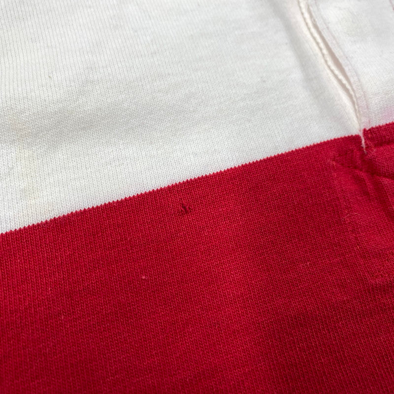 【中古品】【メンズ】 LANDS'END ランズエンド RUGBY SHIRT ラグビー シャツ トップス 長袖 146-260114-kh-02-izu サイズ：XL カラー：レッド×ホワイト 万代Net店