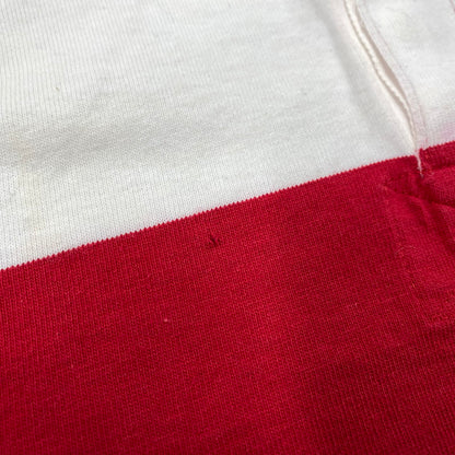 【中古品】【メンズ】 LANDS'END ランズエンド RUGBY SHIRT ラグビー シャツ トップス 長袖 146-260114-kh-02-izu サイズ：XL カラー：レッド×ホワイト 万代Net店
