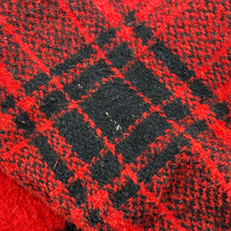 【中古品】【メンズ】 MANHATTAN マンハッタン CORDUROY COLLAR CHECK WOOL JACKET コーデュロイ カラー チェック ウールジャケット USA製 アウター 146-260118-as-05-izu サイズ：L カラー：レッド×ブラック 万代Net店