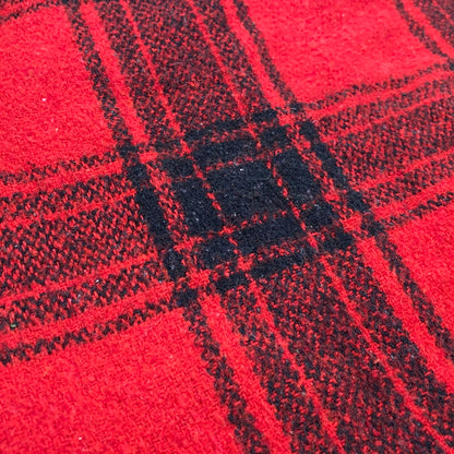 【中古品】【メンズ】 MANHATTAN マンハッタン CORDUROY COLLAR CHECK WOOL JACKET コーデュロイ カラー チェック ウールジャケット USA製 アウター 146-260118-as-05-izu サイズ：L カラー：レッド×ブラック 万代Net店