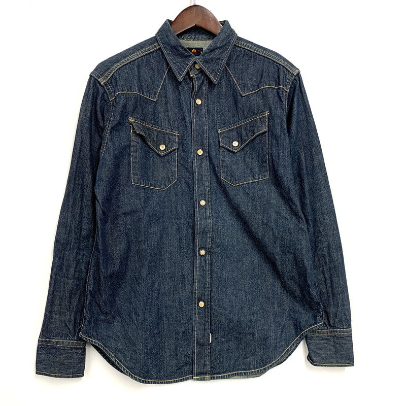 【中古品】【メンズ】 SKULL JEANS スカルジーンズ DENIM WESTERN LS SHIRT デニム ウエスタン ロングスリーブ シャツ 長袖 トップス 145-260113-as-10-izu カラー：インディゴ 万代Net店