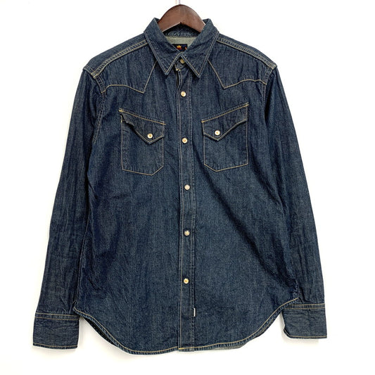 【中古品】【メンズ】 SKULL JEANS スカルジーンズ DENIM WESTERN LS SHIRT デニム ウエスタン ロングスリーブ シャツ 長袖 トップス 145-260113-as-10-izu カラー：インディゴ 万代Net店