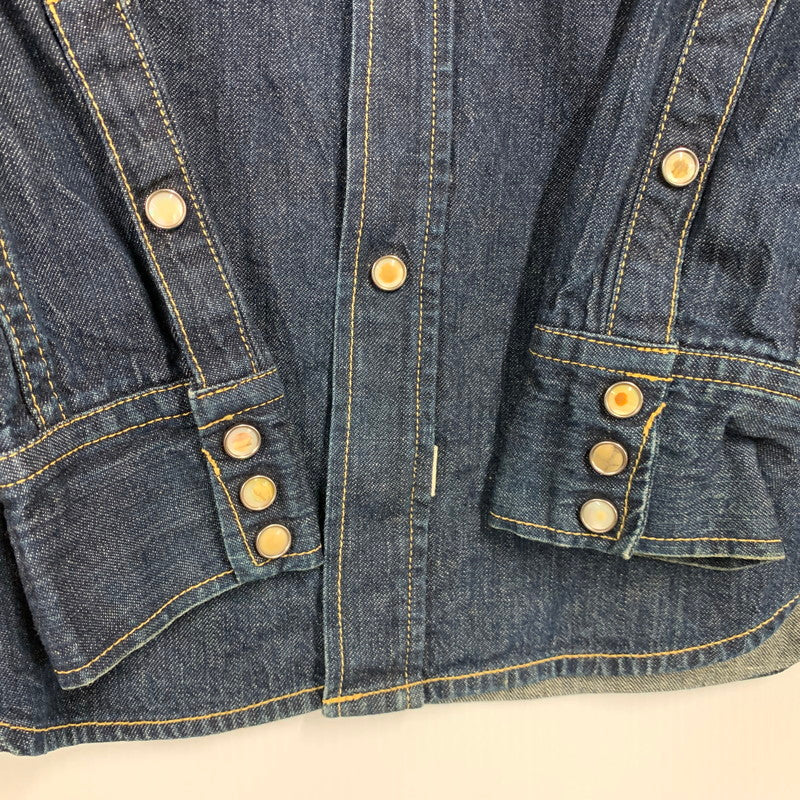 【中古品】【メンズ】 SKULL JEANS スカルジーンズ DENIM WESTERN LS SHIRT デニム ウエスタン ロングスリーブ シャツ 長袖 トップス 145-260113-as-10-izu カラー：インディゴ 万代Net店
