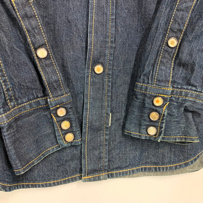 【中古品】【メンズ】 SKULL JEANS スカルジーンズ DENIM WESTERN LS SHIRT デニム ウエスタン ロングスリーブ シャツ 長袖 トップス 145-260113-as-10-izu カラー：インディゴ 万代Net店