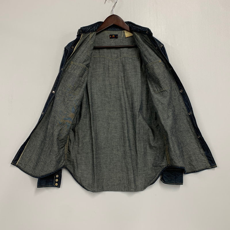 【中古品】【メンズ】 SKULL JEANS スカルジーンズ DENIM WESTERN LS SHIRT デニム ウエスタン ロングスリーブ シャツ 長袖 トップス 145-260113-as-10-izu カラー：インディゴ 万代Net店