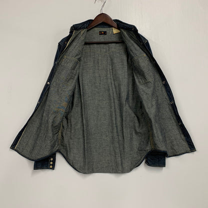 【中古品】【メンズ】 SKULL JEANS スカルジーンズ DENIM WESTERN LS SHIRT デニム ウエスタン ロングスリーブ シャツ 長袖 トップス 145-260113-as-10-izu カラー：インディゴ 万代Net店