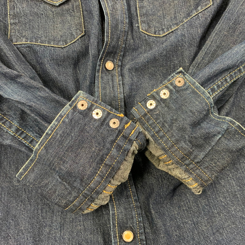 【中古品】【メンズ】 SKULL JEANS スカルジーンズ DENIM WESTERN LS SHIRT デニム ウエスタン ロングスリーブ シャツ 長袖 トップス 145-260113-as-10-izu カラー：インディゴ 万代Net店