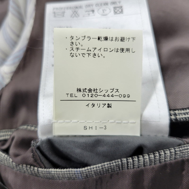 【中古品】【メンズ】 VALDITARO SHIPS ヴァルディターロ シップス CHECK TAILORED SET-UP チェック テーラード セットアップ 147-260112-as-10-izu サイズ：44 カラー：グレー 万代Net店