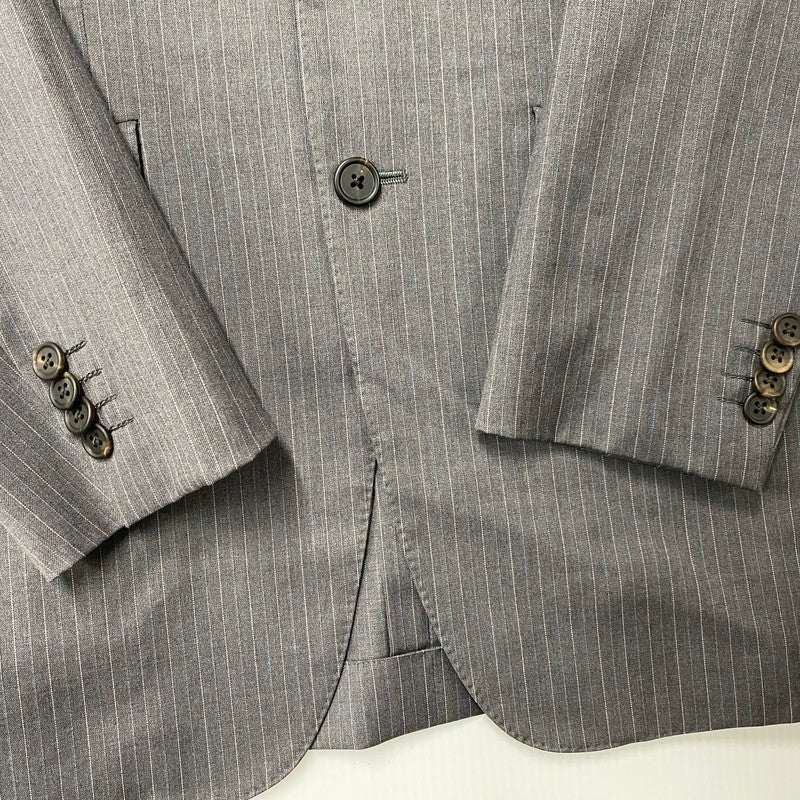 【中古品】【メンズ】 STRIPE TAILORED SET-UP PL-HK-32887 ストライプ テーラード セットアップ 141-260117-as-27-izu サイズ：M カラー：グレー 万代Net店